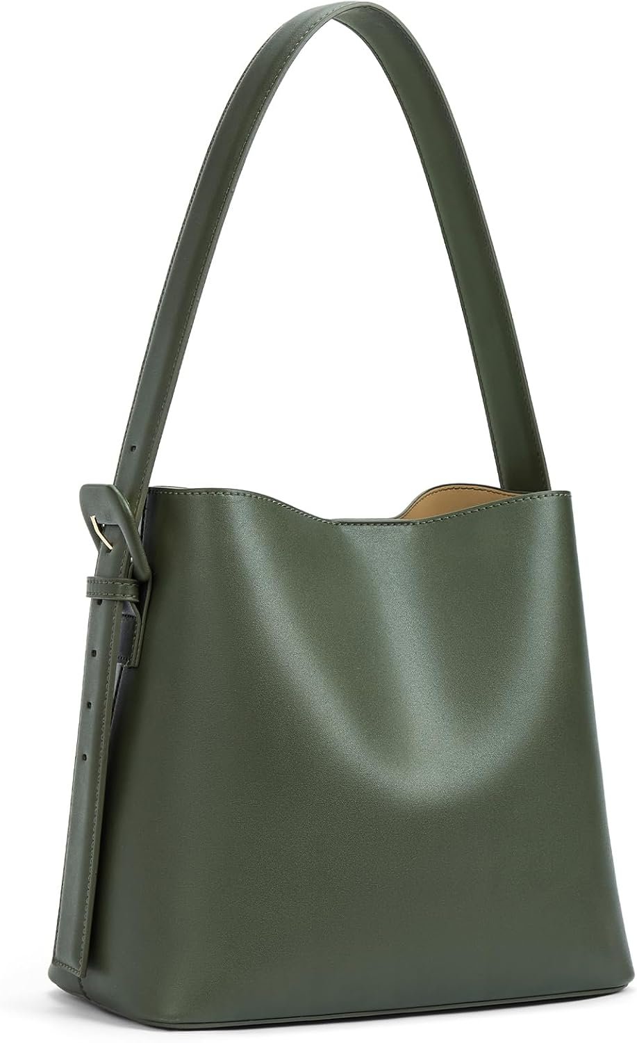 Bucket Bag Vegan Leather Shoulder Purses for Women Trendy Adjustable Strap