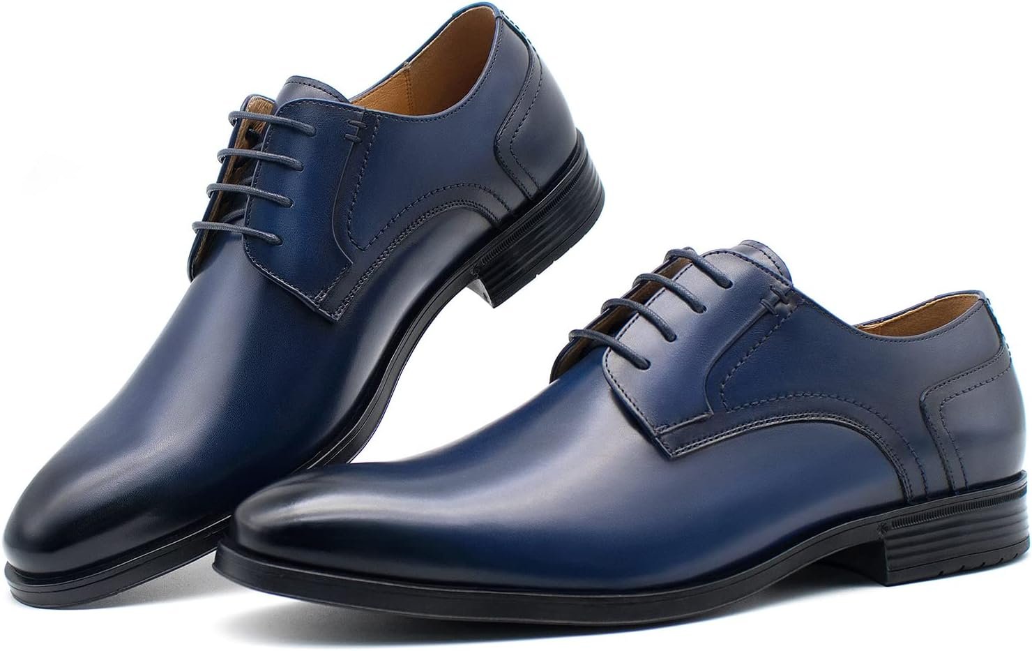 Men's Slip On Oxford Dress Shoes Embossing Design Classic Lace Up Formal Oxford Shoes Moda Men's Classic Modern Formal Oxford Wingtip Lace Up Dress Shoes for Business Wedding - Image 2