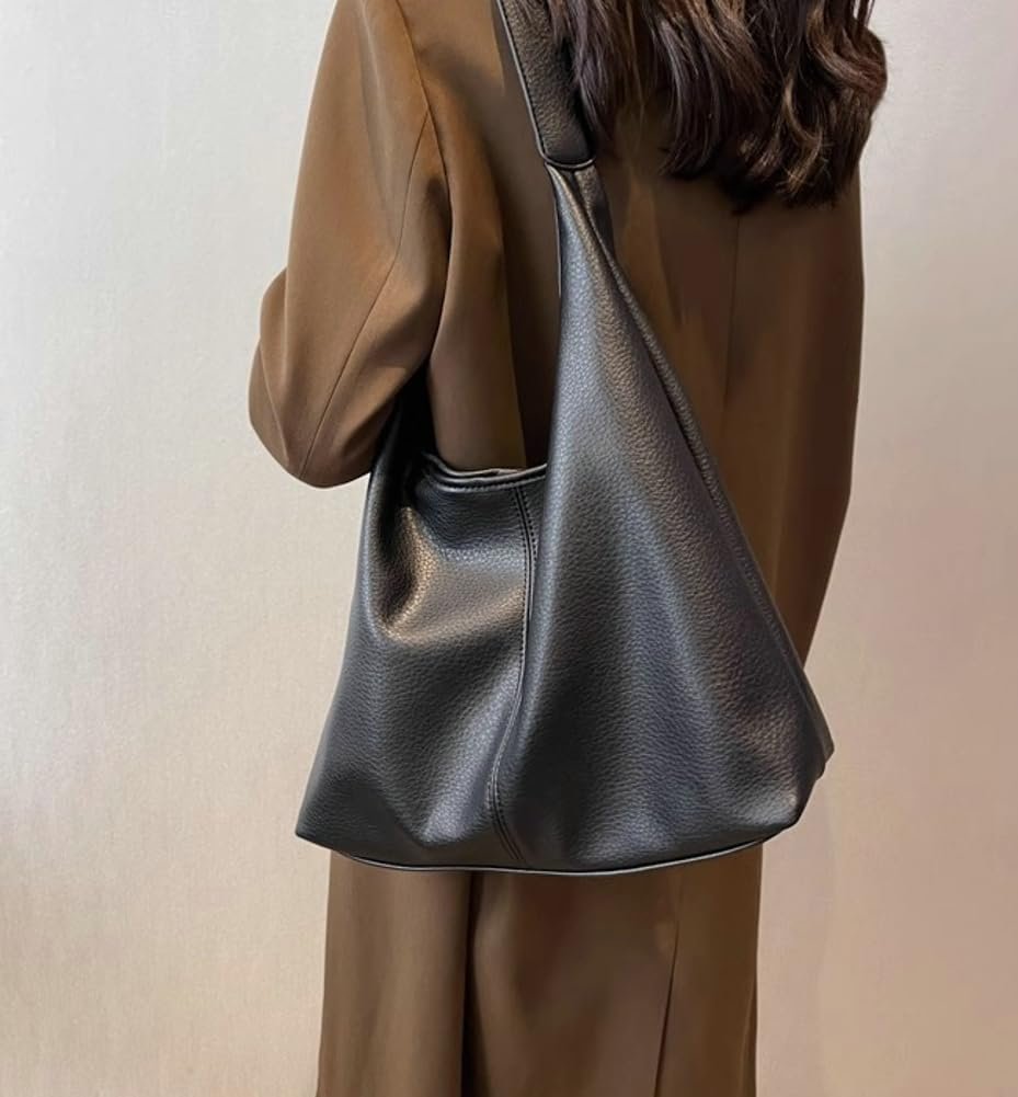 Slouchy Hobo Bags for Women Tote Bag Retro PU Leather Crossbody Bag Soft Shoulder Purses Handbags Large Capacity 2pcs - Image 2