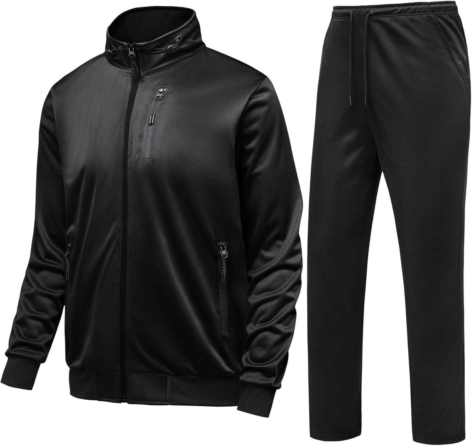 Men's Athletic Full Zip Tracksuit Set Fashion Workout Sweatsuit Track Long Sleeve Jackets and Pants 2 Piece Outfit - Image 2