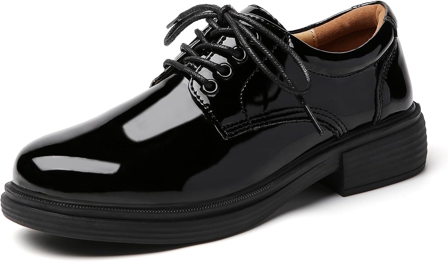 Oxford Shoes for Women, Black Womens Oxford Shoes Leather Platform Women's Oxfords Comfortable Dressy Slip On, Lace Up Loafers Casual Work Business Dress Office Oxfords Shoes