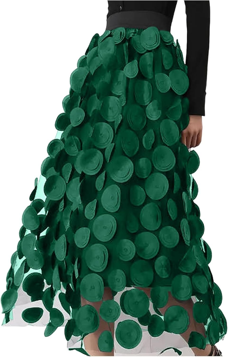 Women’s Retro A-Line Skirt with Polka Dots - Classic High-Waisted Fashion for Vintage-Inspired Style