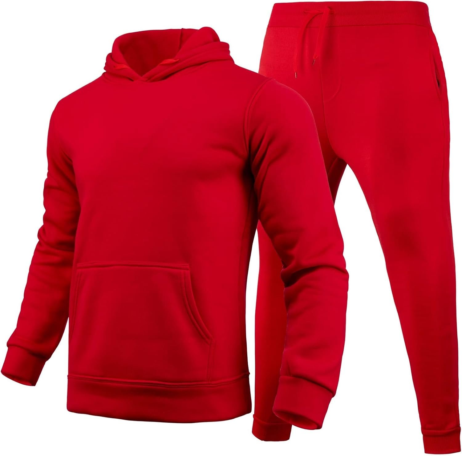 Men Women Hooded Sweatshirt 2 Pieces Set Tracksuit Long Sleeve Activewear Casual Athletic Jogging Clothes