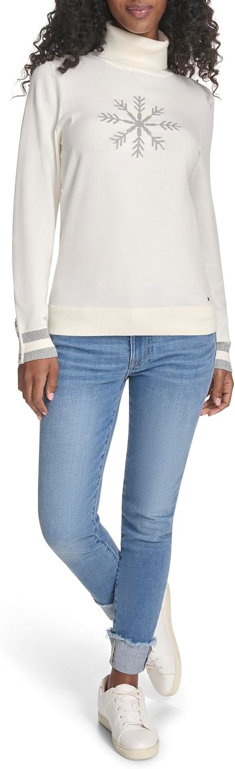 Womens Long Sleeve Cotton Turtleneck Light Weight Sweater - Image 2