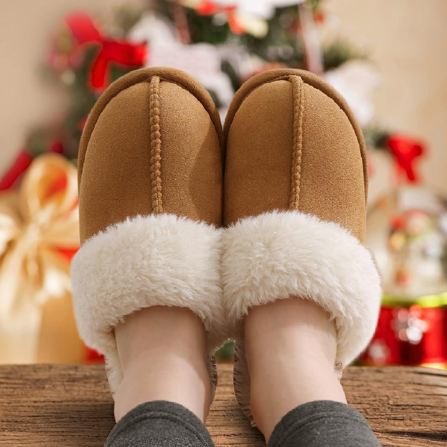Women Fuzzy Memory Foam Slippers Fluffy Winter House Shoes Indoor and Outdoor - Image 2