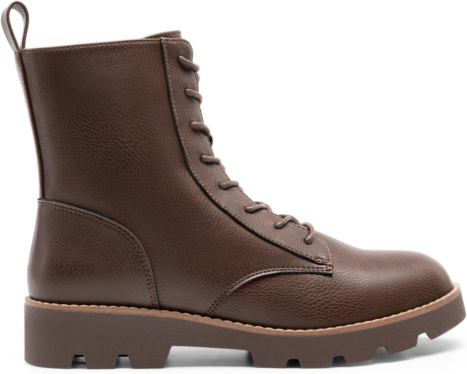 Women Combat Ankle Boots Lace up Lug Sole Fashion Booties Shoes - Image 2