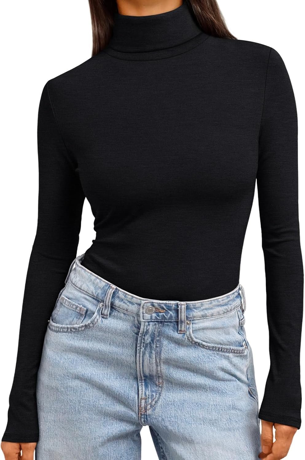Women's Turtleneck Long Sleeve Shirts Fall Fashion Basic Thermal Underwear Tops Winter Clothes 2025