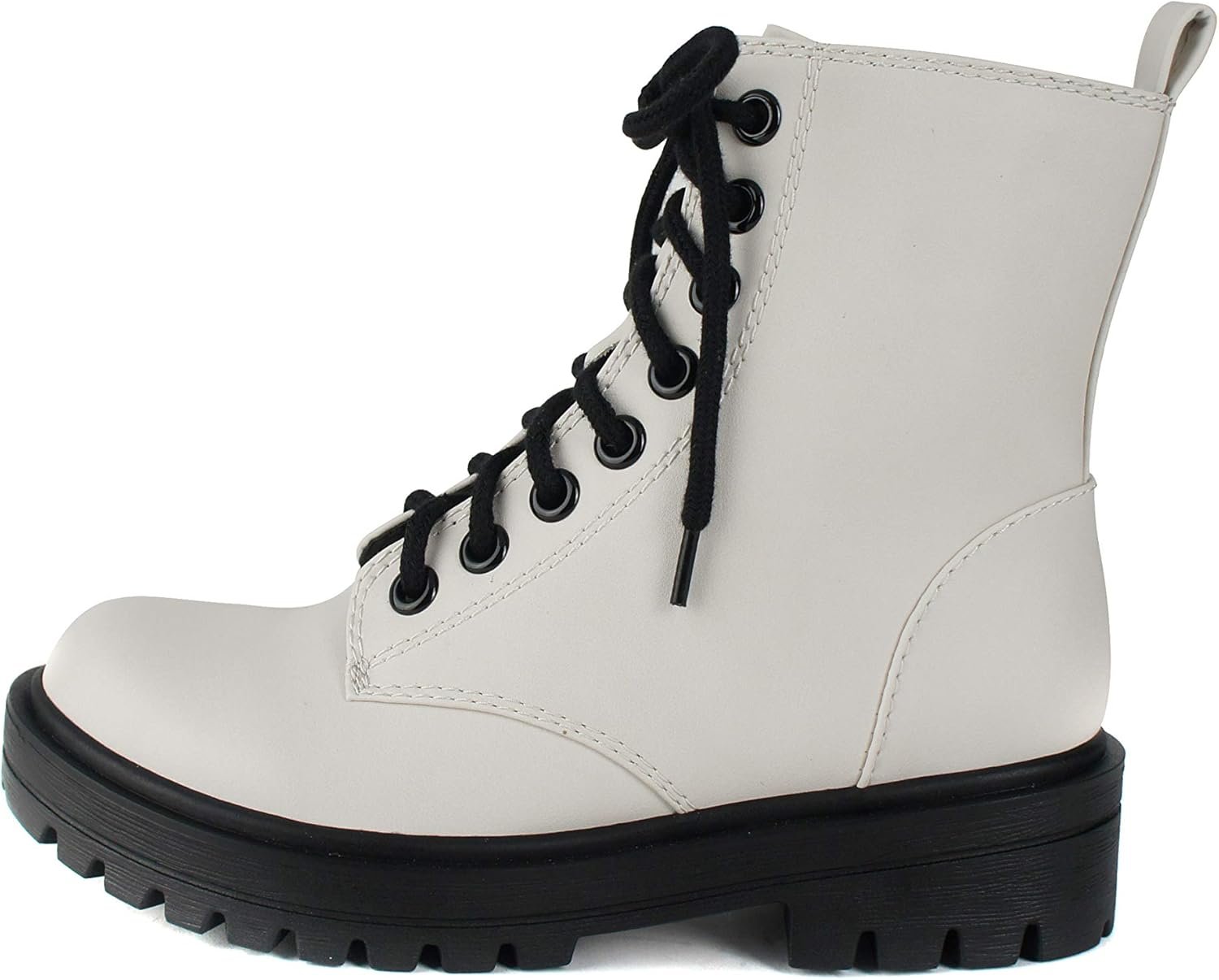 FIRM - Lug Sole Combat Ankle Bootie Lace up w/Side Zipper