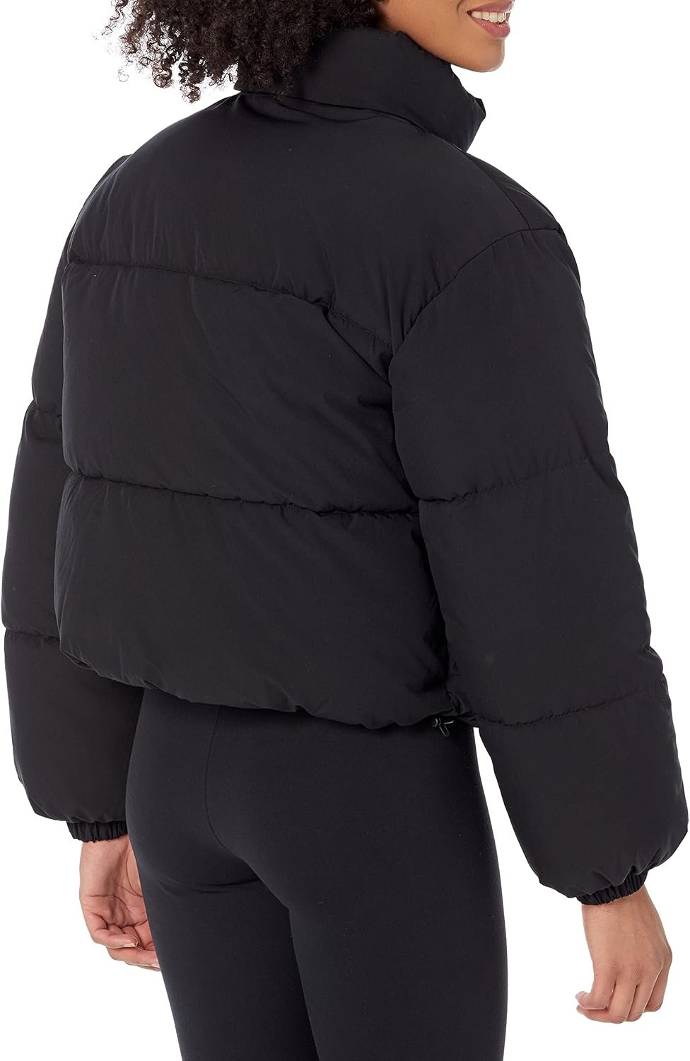 Women's Cropped Full-Zip Puffer Jacket (Quilted Matte or Sherpa Fleece) - Image 2