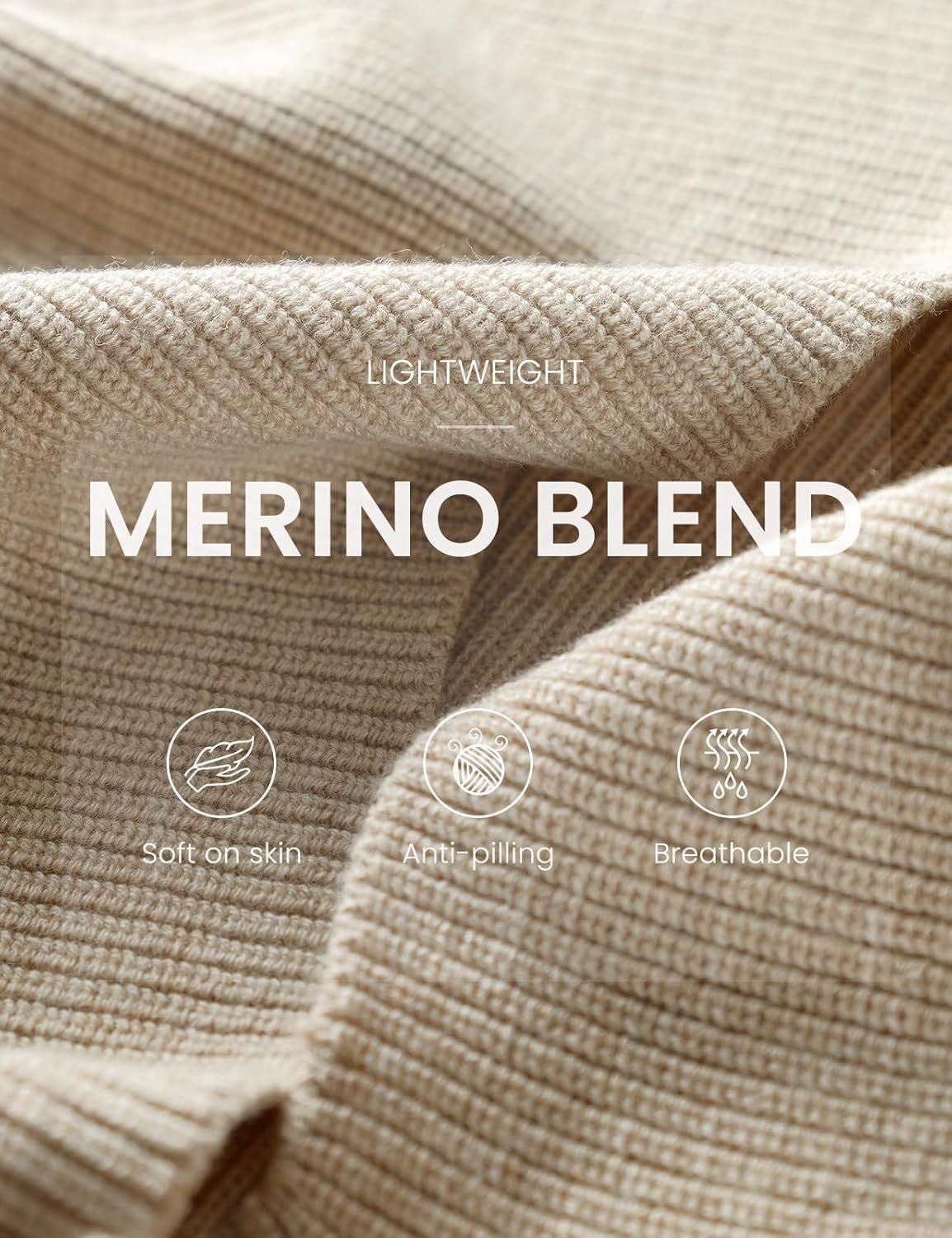 Women's Merino Wool Blend Oversized Cardigan 2025 Fall Winter Open Front Batwing Sleeve Rib Knit Slouchy Sweater - Image 2