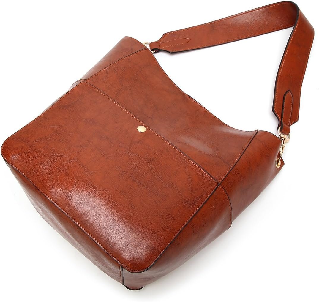 Womens Handbag, Pu Leather Bucket Tote Purse And Handbags Medium Satchel Purse Designer Work Shoulder Bags - Image 2