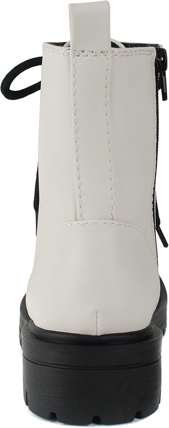 FIRM - Lug Sole Combat Ankle Bootie Lace up w/Side Zipper - Image 2