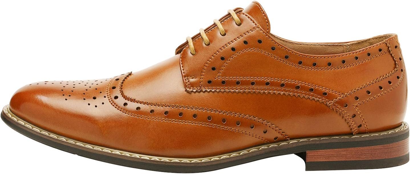 Men's Classic Modern Formal Oxford Wingtip Lace Up Dress Shoes - Image 2