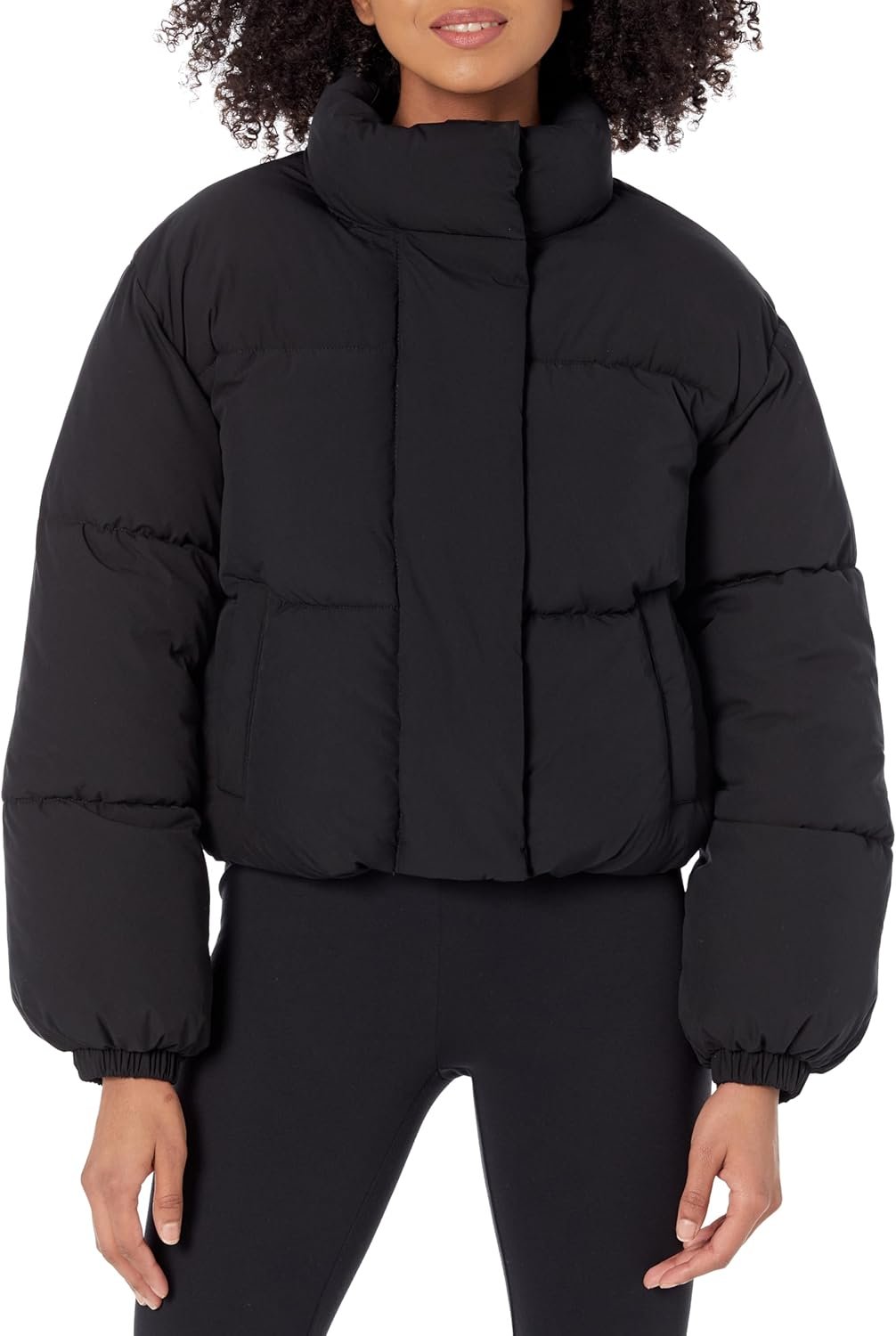 Women's Cropped Full-Zip Puffer Jacket (Quilted Matte or Sherpa Fleece)