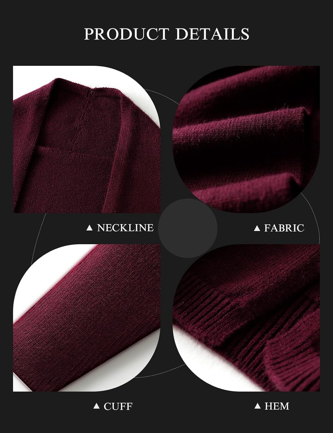 Women's Merino Wool Cardigan Sweater 2025 Fall Winter Open Front Batwing Sleeve Knit Slouchy Cardigan Sweater - Image 2
