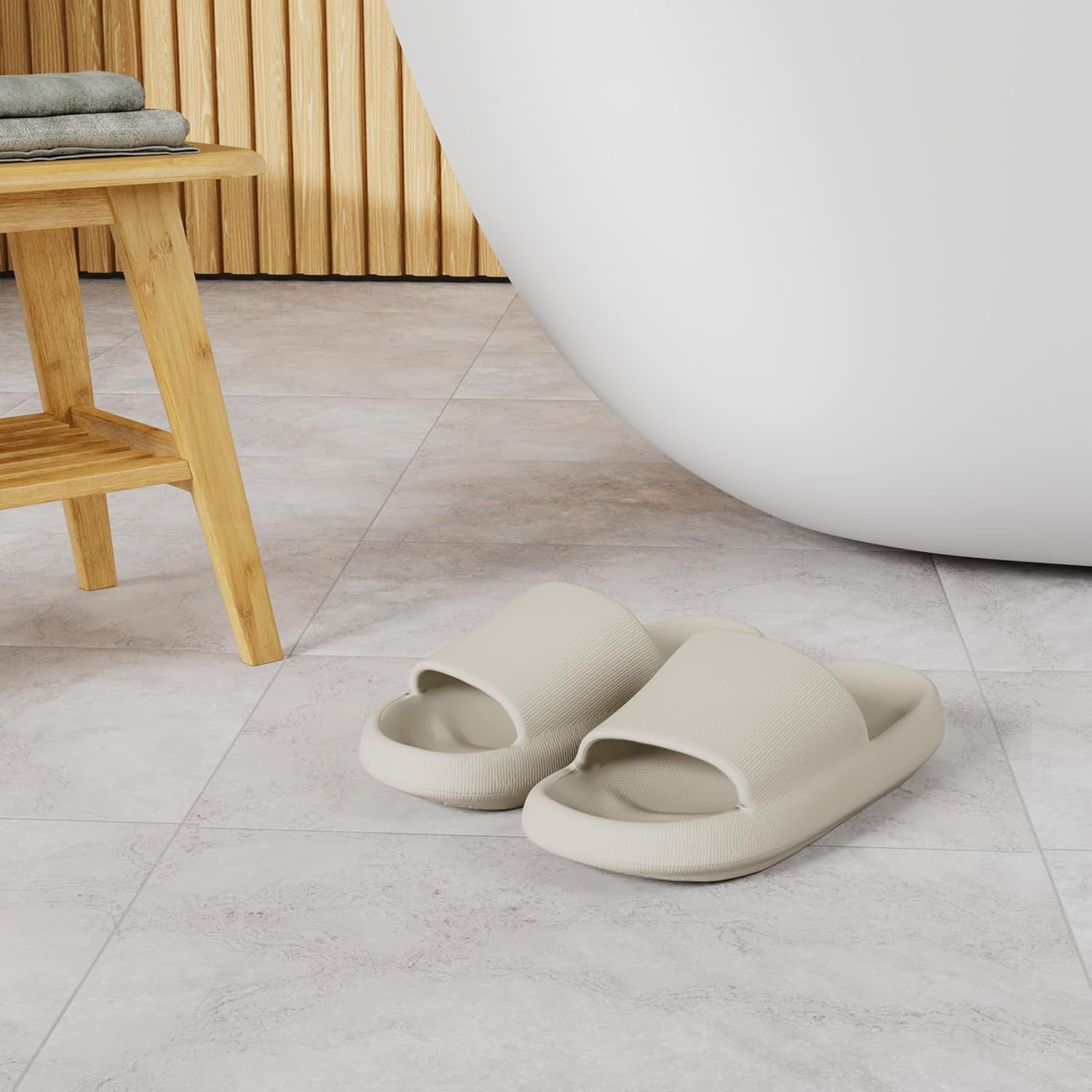 Pillow Slippers for Women and Men Non Slip Quick Drying Shower Slides Bathroom Sandals | Ultra Cushion | Thick Sole - Image 2