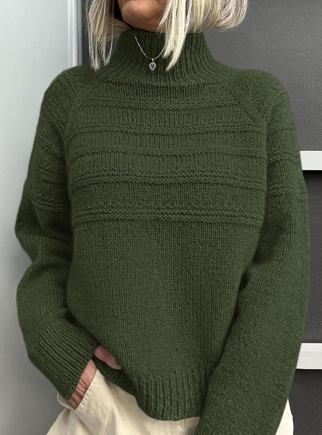 Women's Turtleneck Sweaters 2025 Fall Chunky Knit Pullover Long Sleeve Jumper Tops Trendy Winter Clothes - Image 2